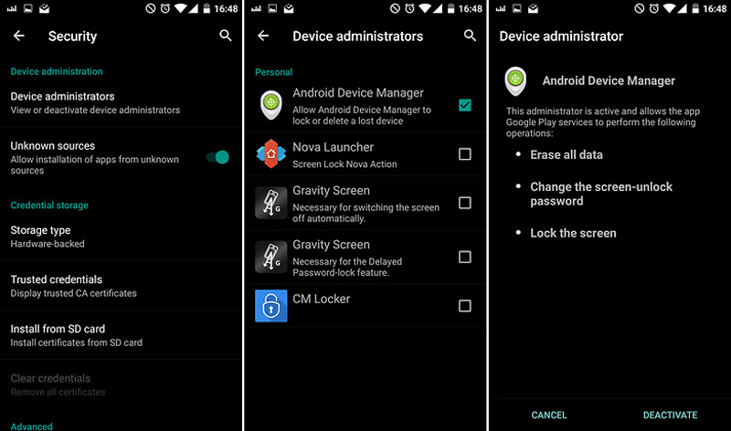 غیرفعال سازی Android Device Manager
